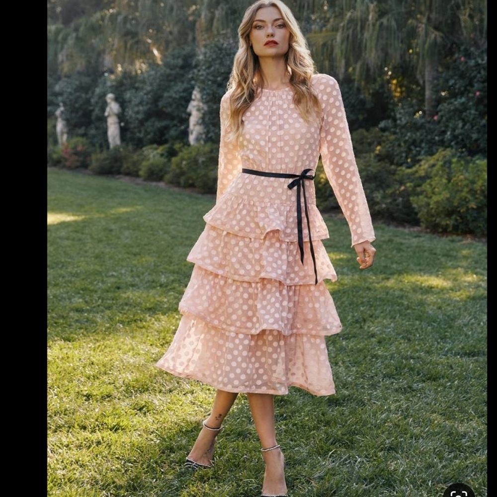 Pink pokdot dress
